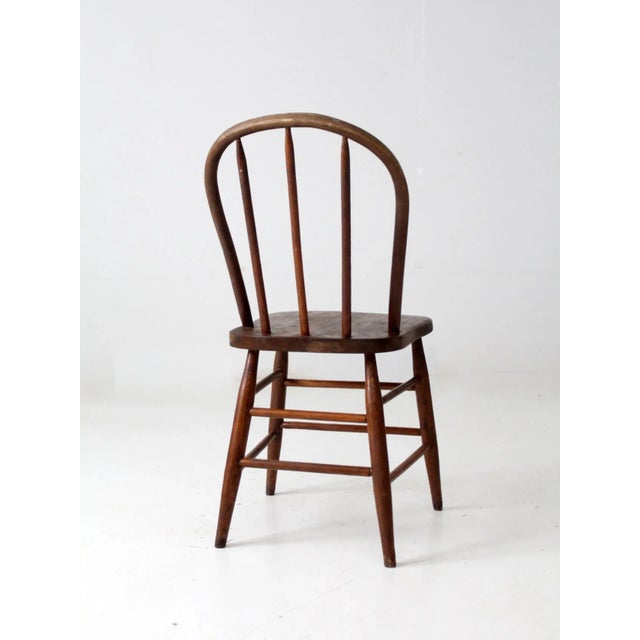 Brown Antique Spindle Back Chair For Sale - Image 8 of 10
