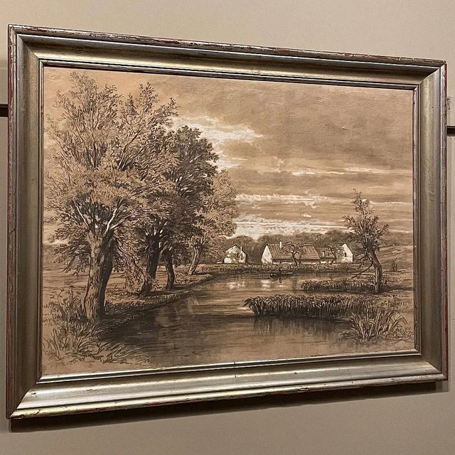 Realism 19th Century Framed Pastel by Francois Stroobant (1819-1916) For Sale - Image 3 of 13