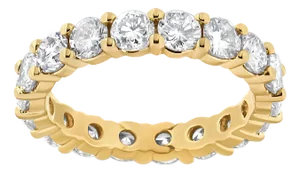 14K Yellow Gold 3.00 Cttw Shared Prong Set Round Cut Diamond Eternity Band - Ring Size 7
