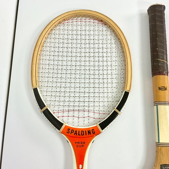 Vintage Mid-Century Americana Boho Chic Wood Tennis Rackets - Set of 3 For Sale - Image 4 of 13