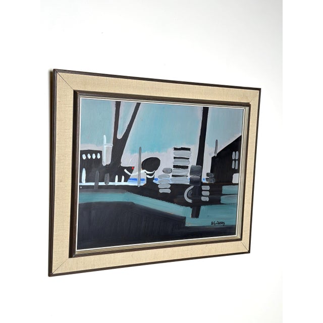 Bertil Sjöberg, Midnight Harbour, Oil on Panel, Framed For Sale - Image 9 of 18