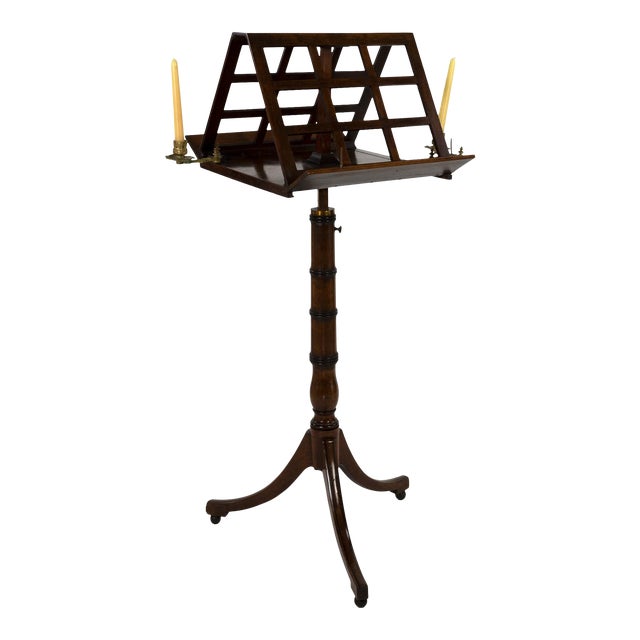 Early 19th Century English Regency Walnut Duet Stand For Sale