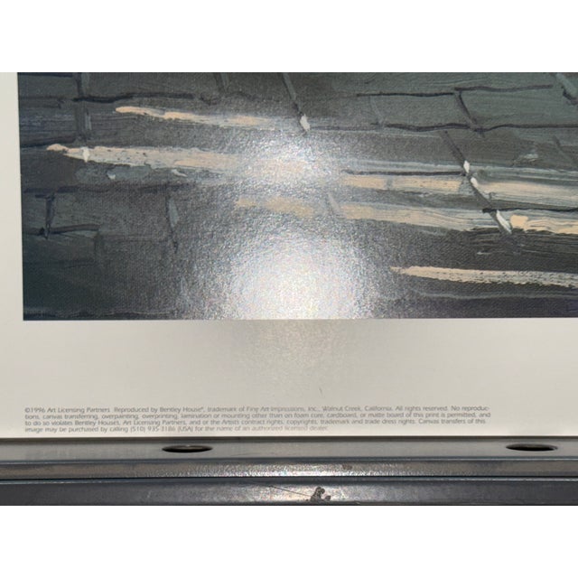 Blue Art Print Mediterranean Sunlit Harbor Mikki Senkarik 26 1/2" X 32" 1996 Ab5099 Open Ed For Sale - Image 8 of 10
