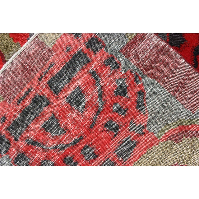 Vintage Rug With Mid-Century Modern and Geometric Design For Sale - Image 12 of 13