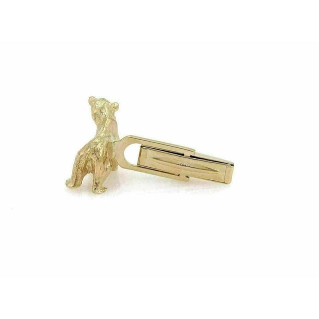 Mid 20th Century Pair of Bear & Bull Stock Market Symbol Stud 14k Yellow Gold Cufflinks For Sale - Image 4 of 5