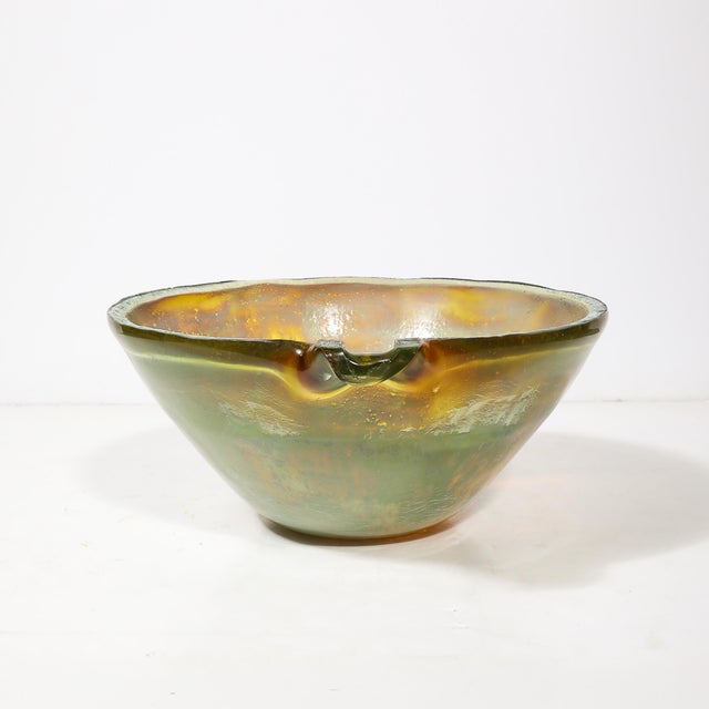 Mid-Century Hand-Blown Opalene Murano Glass Centerpiece Bowl W/ Spout by Barbini For Sale - Image 16 of 18