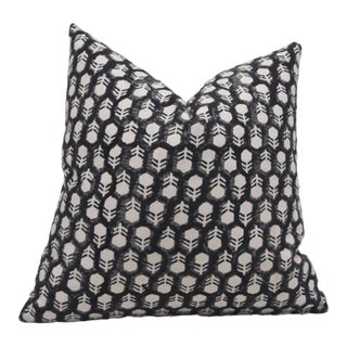 Fabdivine Block Print Decorative Pillow Cover -20x20 Inch Tulsi Buti For Sale