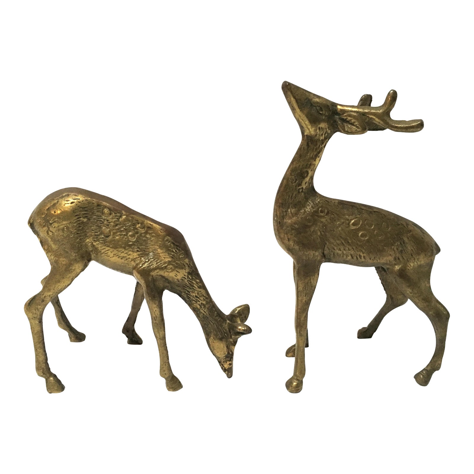 Vintage Brass Deer Figurines Pair Chairish