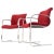 Pair Heavy Solid Stainless Steel Formed Bend Frame Side Lounge Chairs Red Uphols For Sale - Image 13 of 13