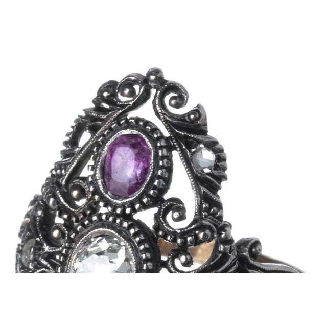 Antique Jewelry Ring in 19.2K Gold and Silver For Sale - Image 4 of 8