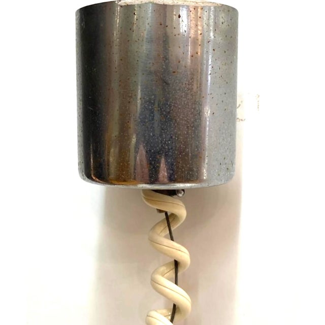 1970s "Sothie' Italian Murano Glass Hand Blown Clear and White Pendant Light For Sale - Image 12 of 12