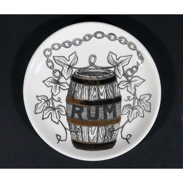 Piero Fornasetti Ceramic Wine & Liquor Coasters, Vini E Liquori Pattern For Sale - Image 9 of 11