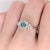 Modern Blue Diamond Ring With Earth Mined Diamond Accents: Solid 14k Gold, Round 4mm, Size 6.75 For Sale - Image 3 of 11