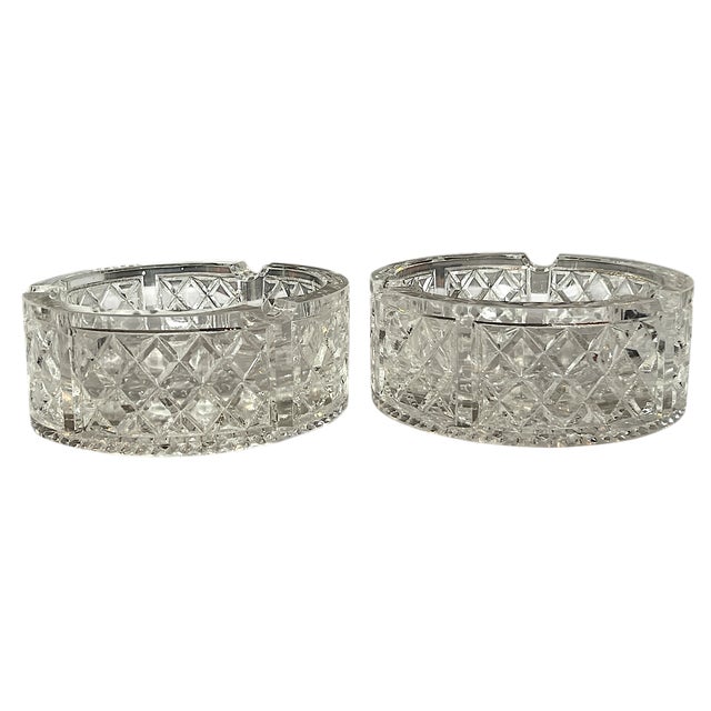 1960s 1960s Faceted Glass and Gold Ormolu Footed Ashtray Catchall For Sale - Image 5 of 8