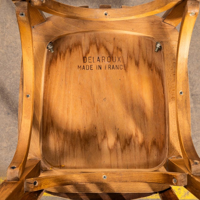 Upright Café Bentwood Dining Chairs from Delaroux, 1950s, Set of 6 For Sale - Image 6 of 11
