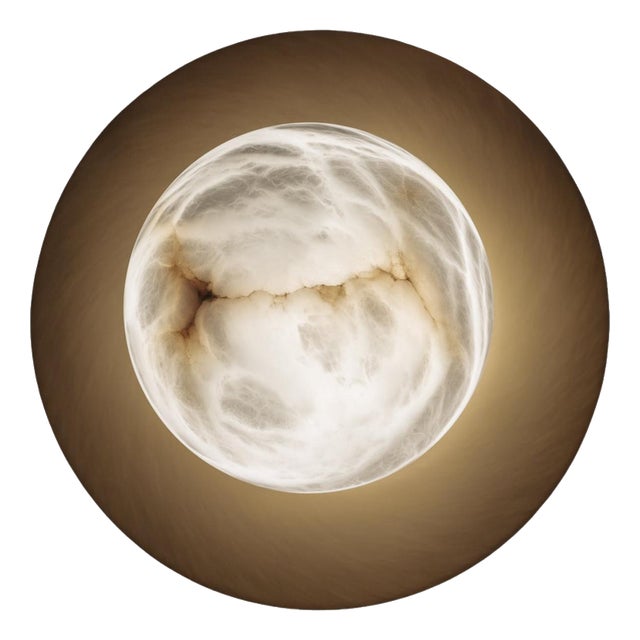 Saturn Cycle Wall Lamp by United Alabaster For Sale