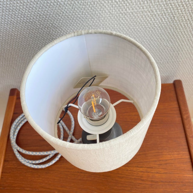 Mid-Century Modern Danish Blue Series Stoneware Table Lamp by Einar Johansen for Søholm Stentøj, 1960s For Sale - Image 3 of 10