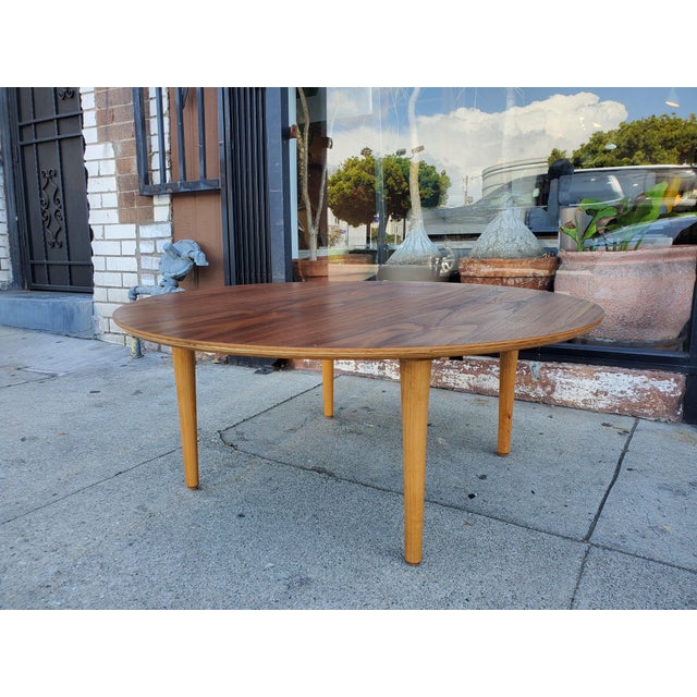 Walnut Round Coffee Table For Sale - Image 4 of 10