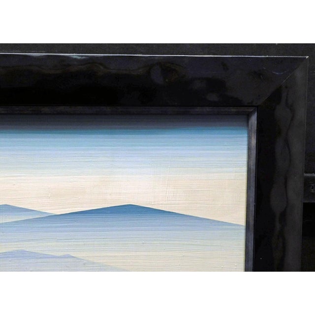 Eyvind Earle Untitled Blue MTN Hand Signed Original Oil on Panel Make an Offer For Sale In Denver - Image 6 of 10