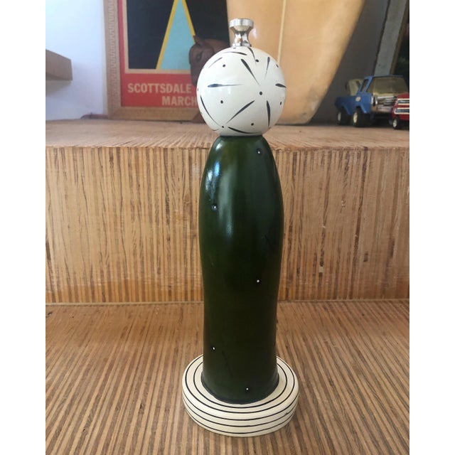 2000s Robert Wilhelm Memphis Design Style Woodworking Peppermill For Sale - Image 9 of 9