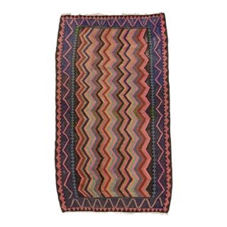 Mid-20th Century Turkish Kilim Multicolor Handmade Tribal Wool Rug For Sale