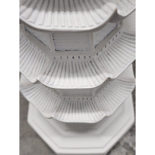 White Pagoda Chinoiserie Style Table Lamps - A Pair For Sale - Image 11 of 12