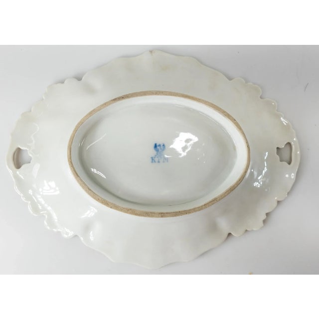 KPM Porcelain 19th Century German Kpm Porcelain Molded Bowl or Dish With Floral Painting For Sale - Image 4 of 10