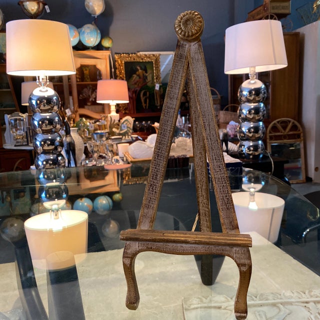 Wood Italian Watercolor W/Stand For Sale - Image 7 of 8