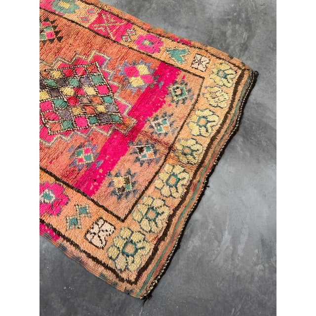 1980s Handknotted Pink Moroccan Rug - 5'4" X 12'2" Ft For Sale - Image 10 of 11