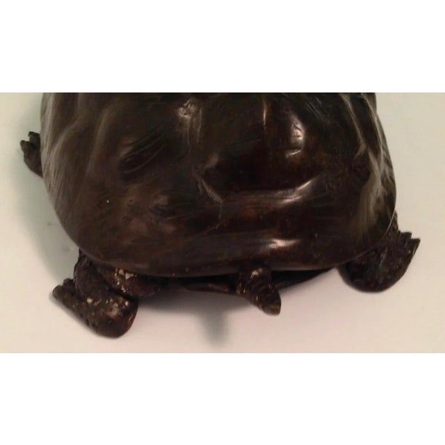 Vintage Bronze Turtle Figurine For Sale - Image 9 of 11