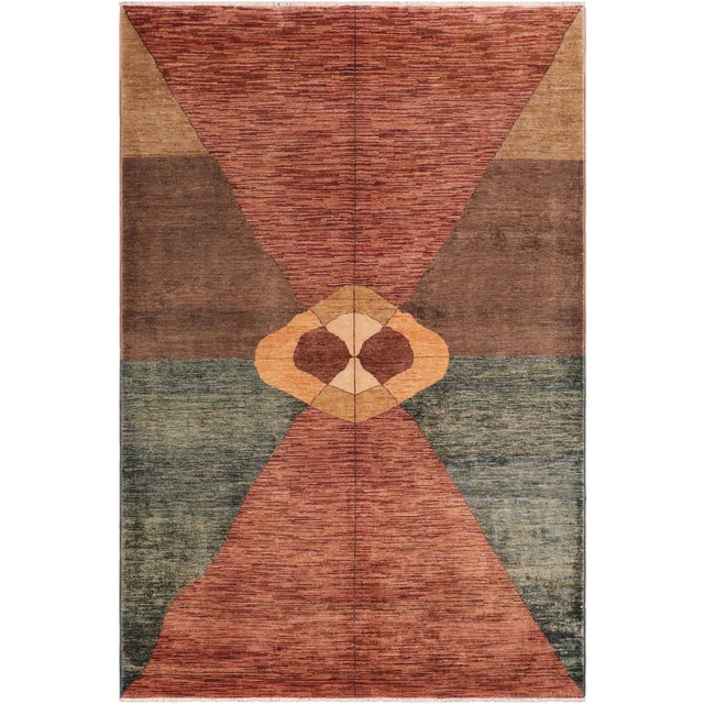Contemporary Gabbeh Rust/Brown Wool Rug - 6'7'' X 9'10'' For Sale - Image 10 of 10
