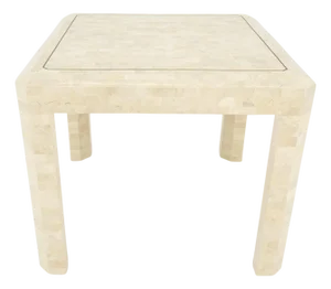 Tessellated Stone Marble Tile 26x26 Square Side Occasional Lamp Table