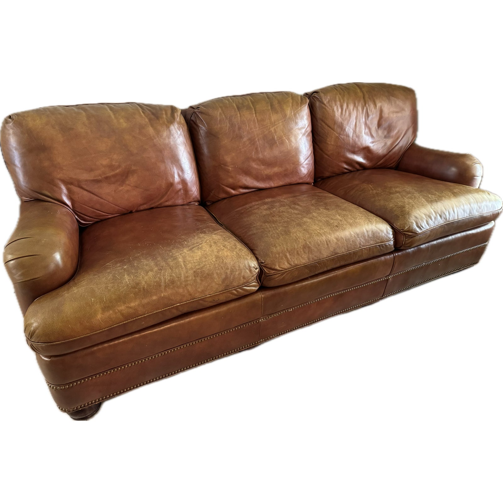 Hancock & Moore 3Cushion Leather Sofa Chairish