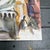 1970’s Original Abstract Dante Square Verona Italy Cityscape Watercolor Painting For Sale - Image 4 of 6