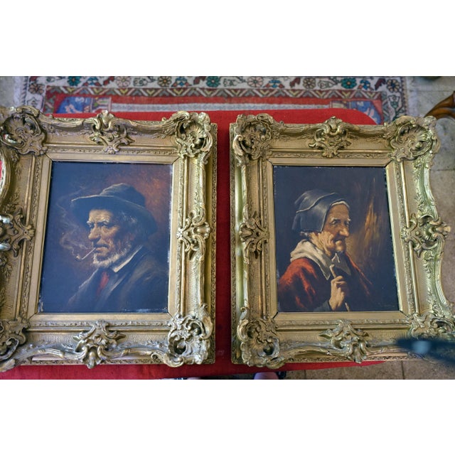 Romana Arregui, Portraits of Basque Figures, 1890s, Oil Painting on Panel, Framed, Set of 2 For Sale - Image 9 of 9