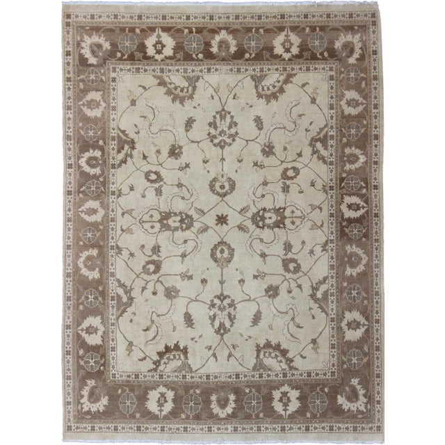 Earth Tone Rug by Keivan Woven Arts in Brown and Cream For Sale