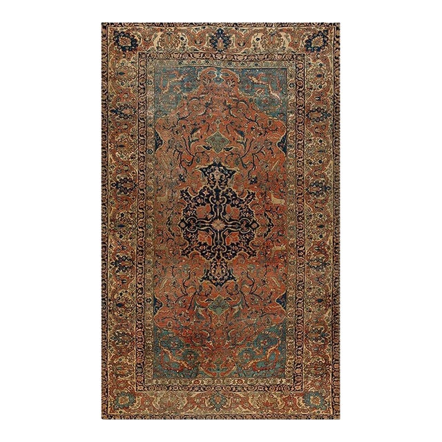 19th Century Persian Sarouk Farahan Carpet 6' 2" x10' 4" For Sale
