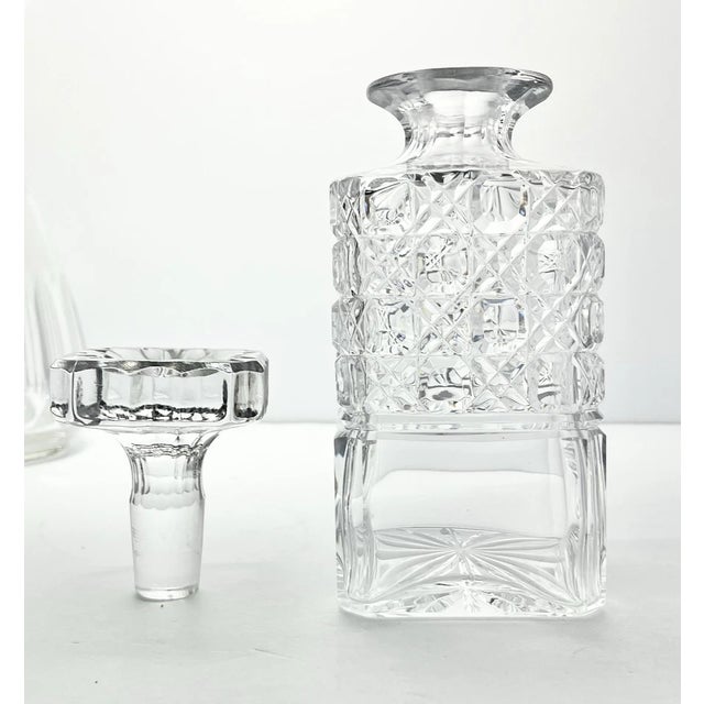 Transparent 1970s Vintage Set of 4 Wine Spirits Liquor Crystal Decanter Set For Sale - Image 8 of 14