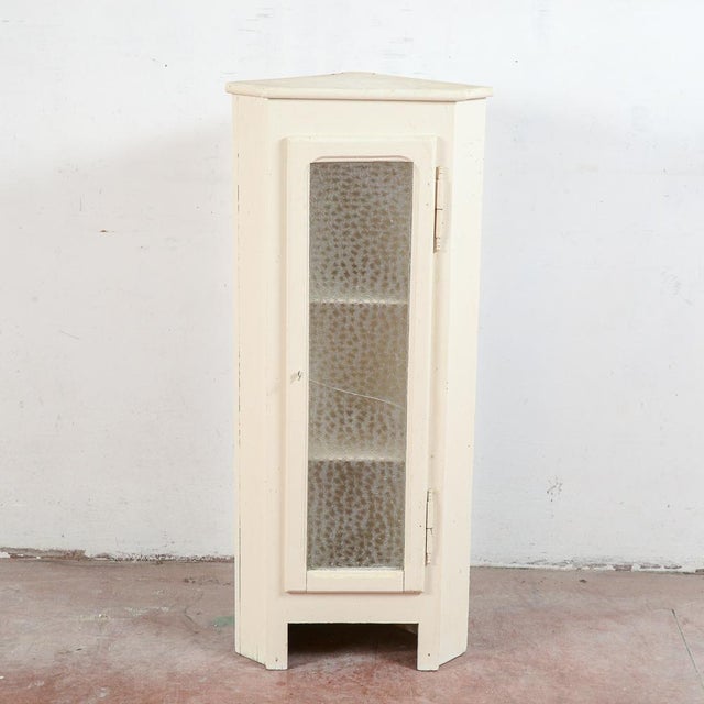 Brown Small Vintage Corner Display Cabinet For Sale - Image 8 of 11