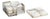 Kenneth Ludwig Chicago Crete Agate Taupe / White Coasters on Alloy Tray - Set of 4 For Sale