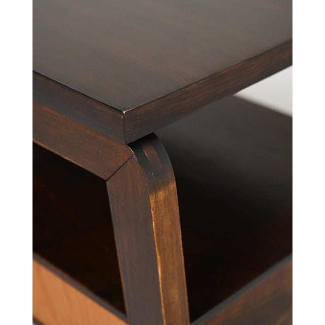 Brown Scandinavian Teak and Dark Wood Bedside Table, 1950s For Sale - Image 8 of 11