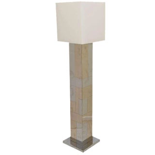 Vintage Paul Evans Dual Metal "Cityscape" Floor Lamp, 1970's For Sale