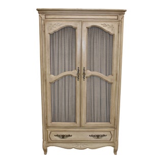 Private for Sophie Davis Cabinet Co. Bisque White French Country Clothing Armoire For Sale