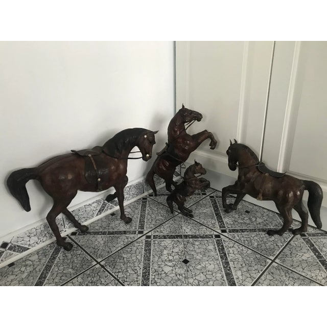 Leather Horse Figurines, 1950s, Set of 4 For Sale - Image 9 of 18