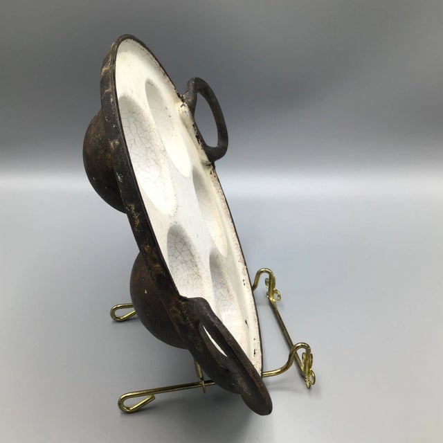 Bimvelo Pastry Pan Enamel Over Cast Iron 5 Cavity For Sale - Image 4 of 12