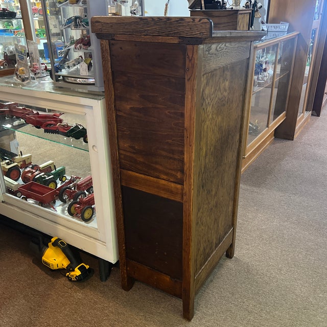 Early 20th Century Antique Oak Service Writers Desk Stand File Cabinet Podium For Sale - Image 5 of 8
