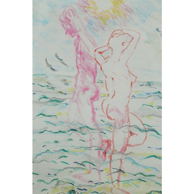 An original drawing on paper, framed in acrylic by Sandra Orlovsky, sourced directly from the artist’s home estate....