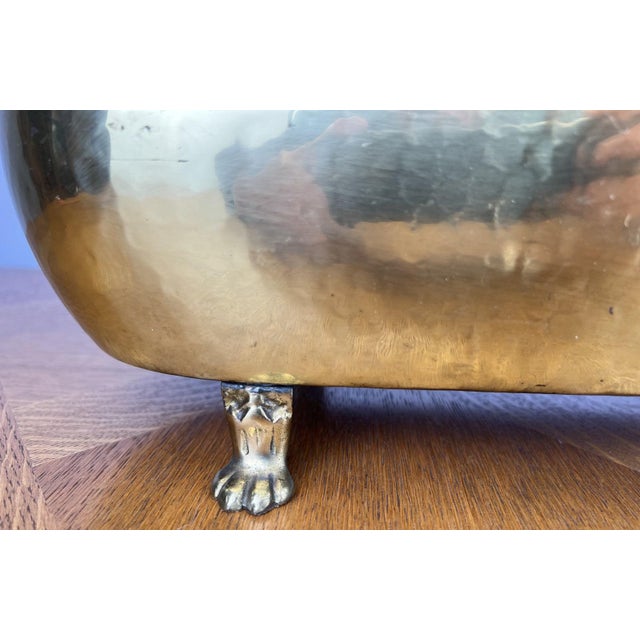 Vintage Style Brass Jardiniere with Handles For Sale - Image 9 of 18