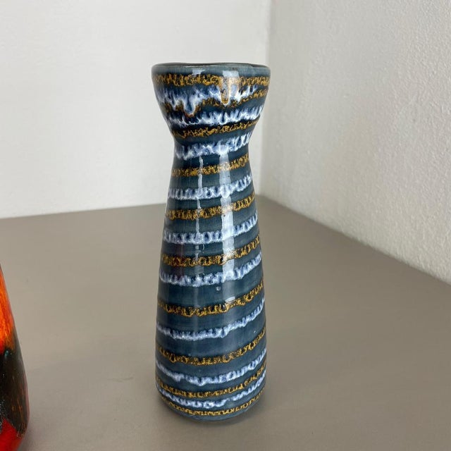 Pottery Fat Lava Vases from Scheurich, Germany, 1970s, Set of 2 For Sale - Image 11 of 18