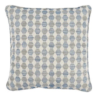 Schumacher Coquina 22" Pillow in Blue For Sale